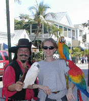 Son Jim's Wife Randi and the Parrot Man on Duval Street